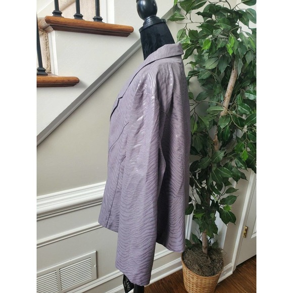 T. Milano Purple 100% Polyester Long Sleeve Single Breasted Blazer Size 22W - Picture 4 of 11